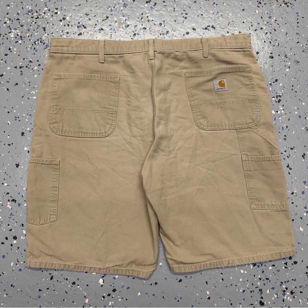 Carhartt Relaxed Fit Carpenter Workwear Utility Shorts Beige 40 Canvas